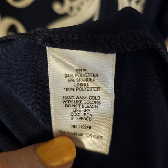 Sami & Jo Navy and white pattern Dress 2x - Picture 4 of 5